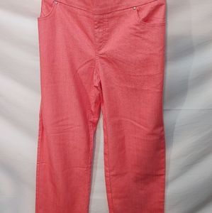 d&co orange denim pull on capris